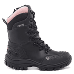 BOTA SOLDIER COURO LEGÍTIMO PRETO COM ROSA