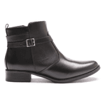 BOTA FEM EM COURO BAIXA COM FIVELA 40F121-PRETA