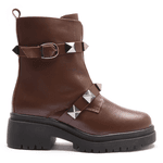 BOTA FEMININA COTURNO EM COURO TRATORADA COM SPIKE 40F126-CAFE