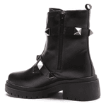 BOTA FEMININA COTURNO EM COURO TRATORADA COM SPIKE 40F126-PRETO