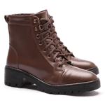BOTA FEMININA COTURNO EM COURO TRATORADA 40F120-CAFE