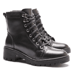 BOTA FEMININA COTURNO EM COURO TRATORADA 40F120-PRETO