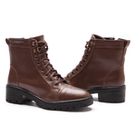 BOTA FEMININA COTURNO EM COURO TRATORADA 40F120-CAFE