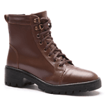 BOTA FEMININA COTURNO EM COURO TRATORADA 40F120-CAFE