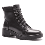 BOTA FEMININA COTURNO EM COURO TRATORADA 40F120-PRETO