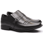 Sapato Flex-System Masculino Calvest em Couro Preto - 1700D822