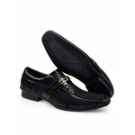 Sapato Social Masculino em Couro com Costura Manual Calvest 1750F015 - Preto
