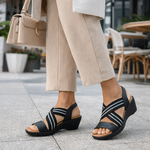 Sandalia Feminina Usaflex Elastico Preto