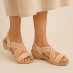 Sandalia Feminina Usaflex Elastico Blush