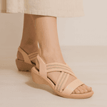 Sandalia Feminina Usaflex Elastico Blush