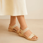 Sandalia Feminina Usaflex Dourada