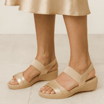 Sandalia Feminina Usaflex Dourada