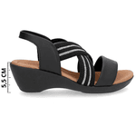 Sandalia Feminina Usaflex Elastico Preto