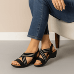 Sandalia Feminina Usaflex Elastico Preto