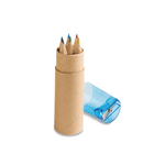 Caixa com 6 Mini Lápis de Cor + Apontador