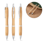 Caneta Esferográfica em Bambu com Clipe Personalizada