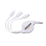 Cabo USB Retrátil 3 em 1 Personalizado 