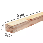 Pontalete de Pinus 6x6cm 3m – Madeira Tratada e Resistente para Construção e Estrutura