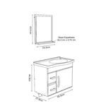 Gabinete Suspenso Siena com 2 Gavetas Branco 55,5cm e Espelheira Rorato – Elegância e Funcionalidade