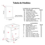 Kit Gabinete e Pia para Banheiro Turim Branco 39cm Rorato – Compacto, Funcional e Elegante