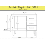 Gabinete de Cozinha A. J. Rorato Linha Tóquio Branco