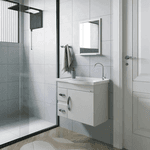 Gabinete Suspenso Siena com 2 Gavetas Branco 55,5cm e Espelheira Rorato – Elegância e Funcionalidade