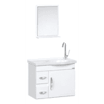 Gabinete Suspenso Siena com 2 Gavetas Branco 55,5cm e Espelheira Rorato – Elegância e Funcionalidade