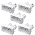 Kit com 5 tomadas 2P+T 10A da Alumbra, Linha Módulo Pro