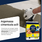 Argamassa Cimentcola Flexível AC3 Cinza Externo 20kg Quartzolit