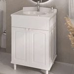 Gabinete Max Plástico Com Lavatorio 50x63x92cm Gab2 Astra Branco Branco Um Furo