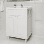 Gabinete Max Plástico Com Lavatorio 50x63x92cm Gab2 Astra Branco Branco Um Furo
