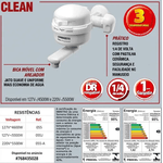 Torneira Elétrica Clean 3 Temperaturas Lorenzetti 5500w 220v Acabamento Brilhante Cor Branco