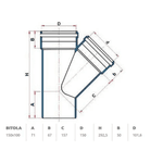Junção de Redução 45º Esgoto Krona Dn 150mm x 100mm (6/4)