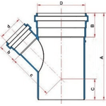 Junção 45° Simples para Esgoto Krona DN 40 x 40 (1 1/2)