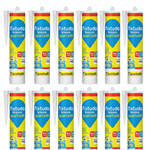 Kit 12 Unidades Selante Fixtudo Silicone Pu Cola Embaixo D'agua