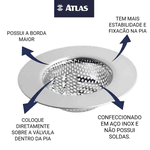 Grelha De Inox Para Pia Premium 9cm Atlas