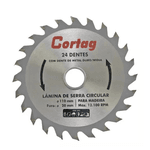 CORTAG LAMINA DE SERRA CIRCULAR P/ MADEIRA 24 DENTES O 110 MM