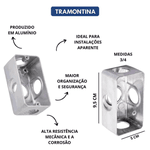 Condulete Múltiplo 3/4" Tramontina Tipo X sem Tampa