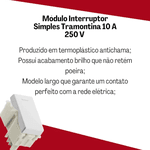 Módulo Interruptor Simples Tramontina 10 A 250 V Branco