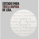 Disco Abrasivo Papel 225mm Grão 220 com 5 Peças - AT516-220 Atlas