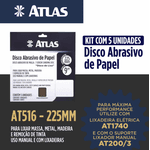 Kit 5 Unidades Disco Abrasivo De Papel 225mm Atlas - At516