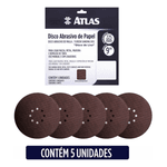 Kit 5 Unidades Disco Abrasivo De Papel 225mm Atlas - At516