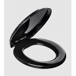 Assento Sanitário De Cores Marmorizado Oval Cor Preto Atlas