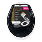 Assento Sanitário De Cores Marmorizado Oval Cor Preto Atlas