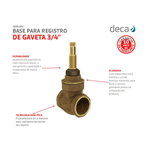 Base Para Registro de Gaveta 3/4"4509.202 Deca