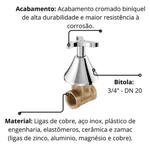Registro De Gaveta 3/4 Com Acabamento Nova Pertutti Docol