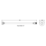 Engate Flexível De Pvc Alta Pressão 40 Cm Cor Branco Censi 