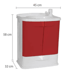 Gabinete Banheiro Lavável 100 Pvc Astra Gab5br Cor Da Pia Branco Cor Do Móvel Bordô