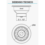Válvula De Escoamento Standard Para Cozinha 3.1/2 01732404 Docol