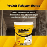 Manta Liquida Acrílica Vedapren Impermeabilizante Para Laje Exposta Cor Branco 4,5Kg